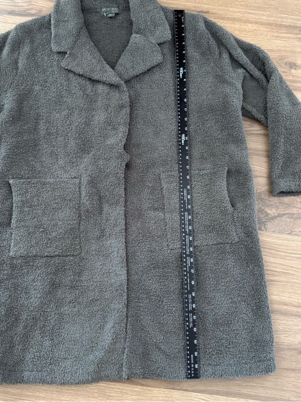 Barefoot Dreams CozyChic Coatigan XL Olive Green Snap Front Pockets NWOT - Picture 4 of 7